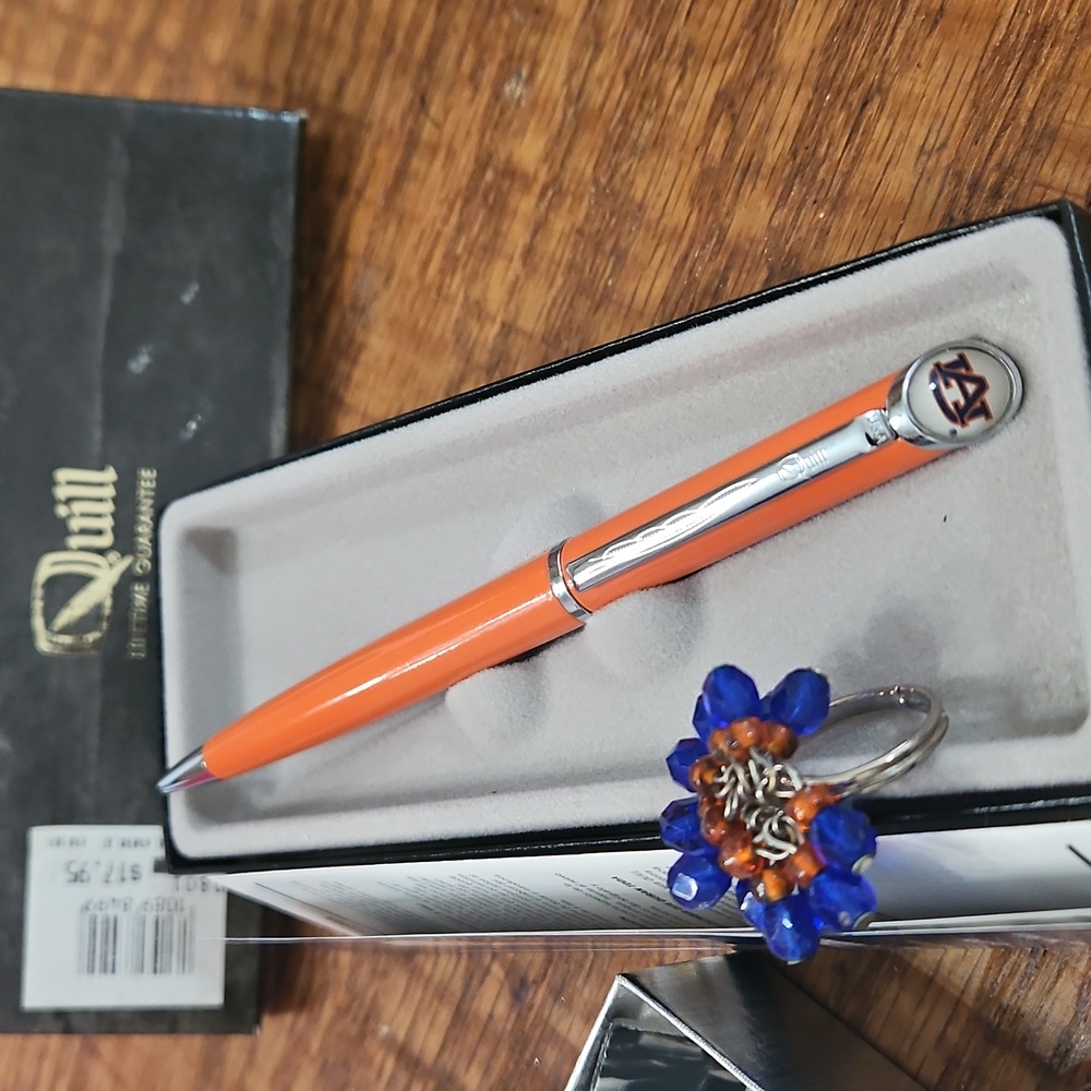 Auburn Tigers quill pen, charm bracelet, pin, ring - Picture 2 of 4